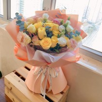 花束 10朵黃玫瑰韓式 B146