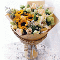 花束 向日葵白百合 B053