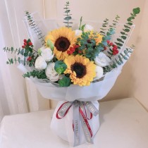 花束 向日葵白桔梗 B152