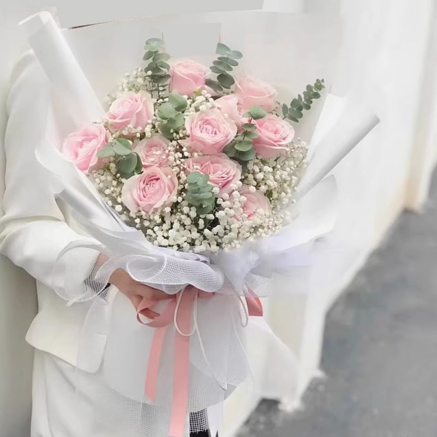 花束 11朵粉玫 B167