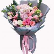 2026 Valentine's Day｜粉色繡球玫瑰 V915