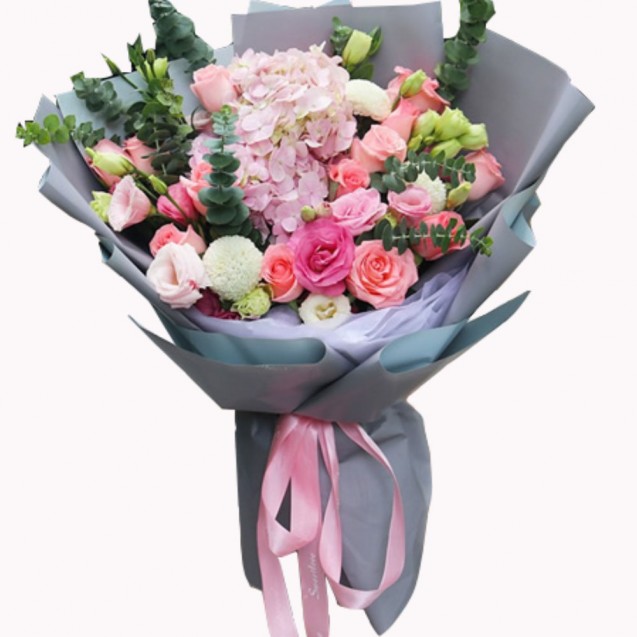 2026 Valentine's Day｜粉色繡球玫瑰 V915