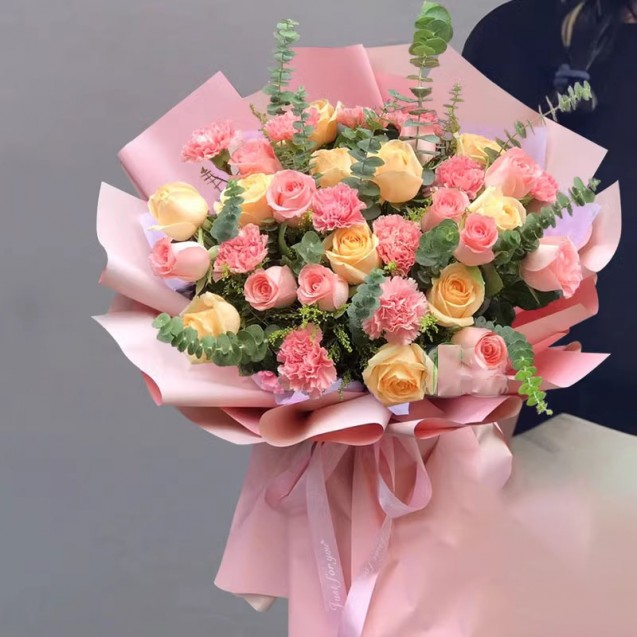 花束 韓式 玫瑰康乃馨 B199
