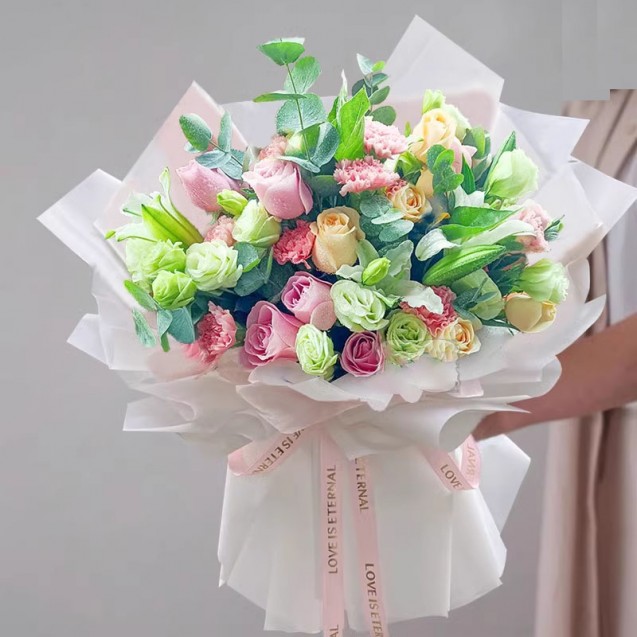 花束 玫瑰康乃馨百合 B204