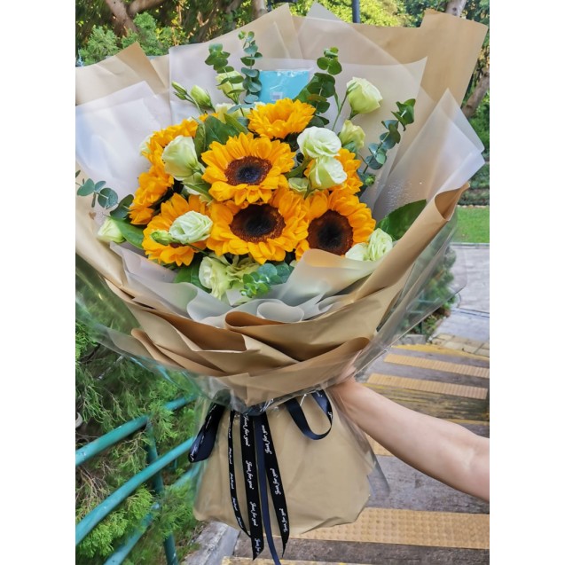 花束 8朵向日葵桔梗 B094