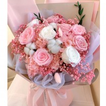 永生花 9朵玫瑰花束 0501
